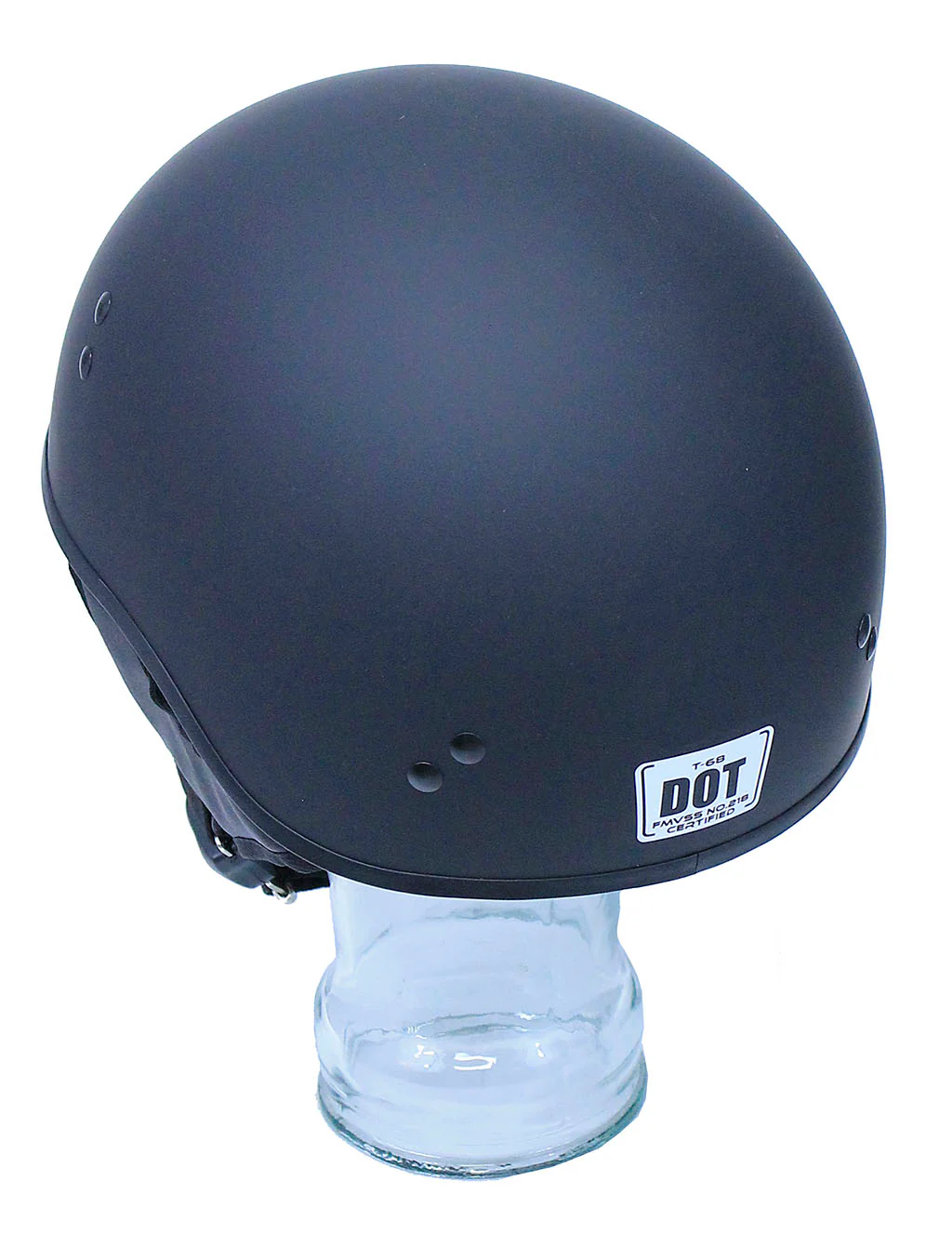 D.O.T. Flat Black Half Helmet #H9770FK - Image 2