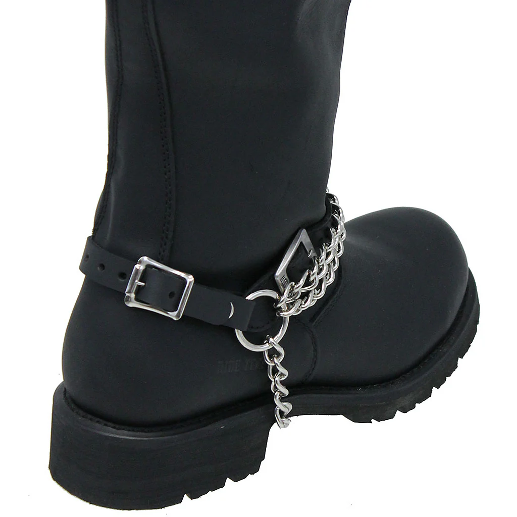 Double Heavy Chain Leather Boot Straps #BS21XK - Image 2