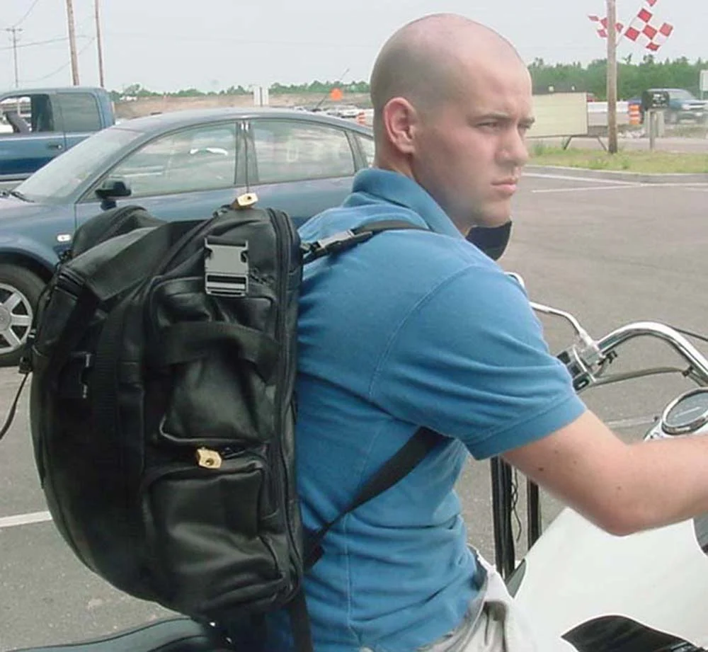 Extra Large 2 pc Leather Sissy Bar Pack / Backpack #SBX306X - Image 5