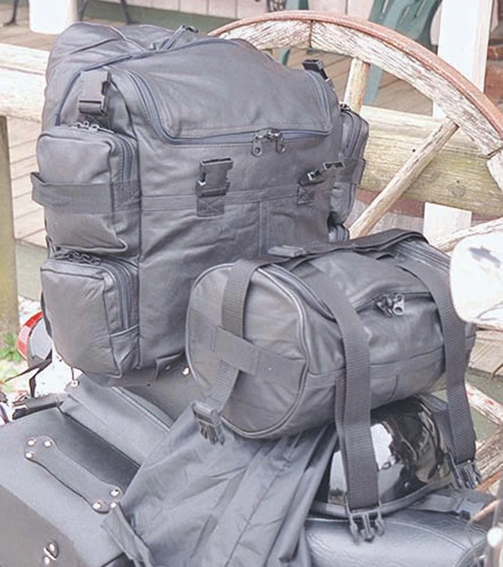 Extra Large 2 pc Leather Sissy Bar Pack / Backpack #SBX306X - Image 7