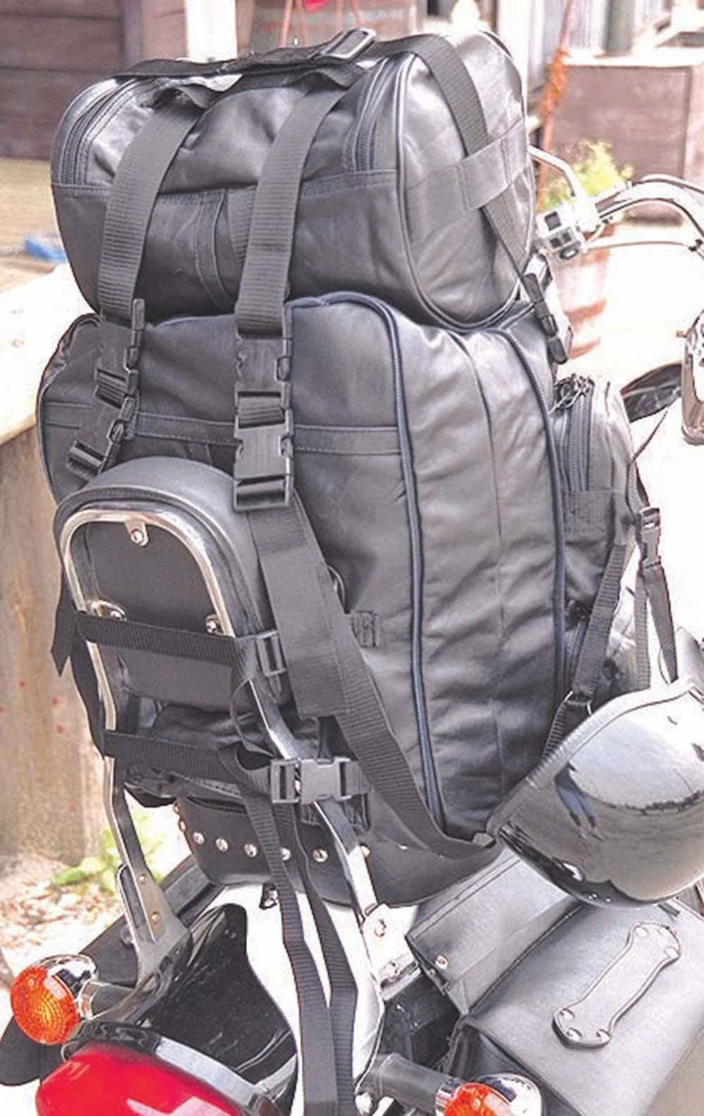 Extra Large 2 pc Leather Sissy Bar Pack / Backpack #SBX306X - Image 8