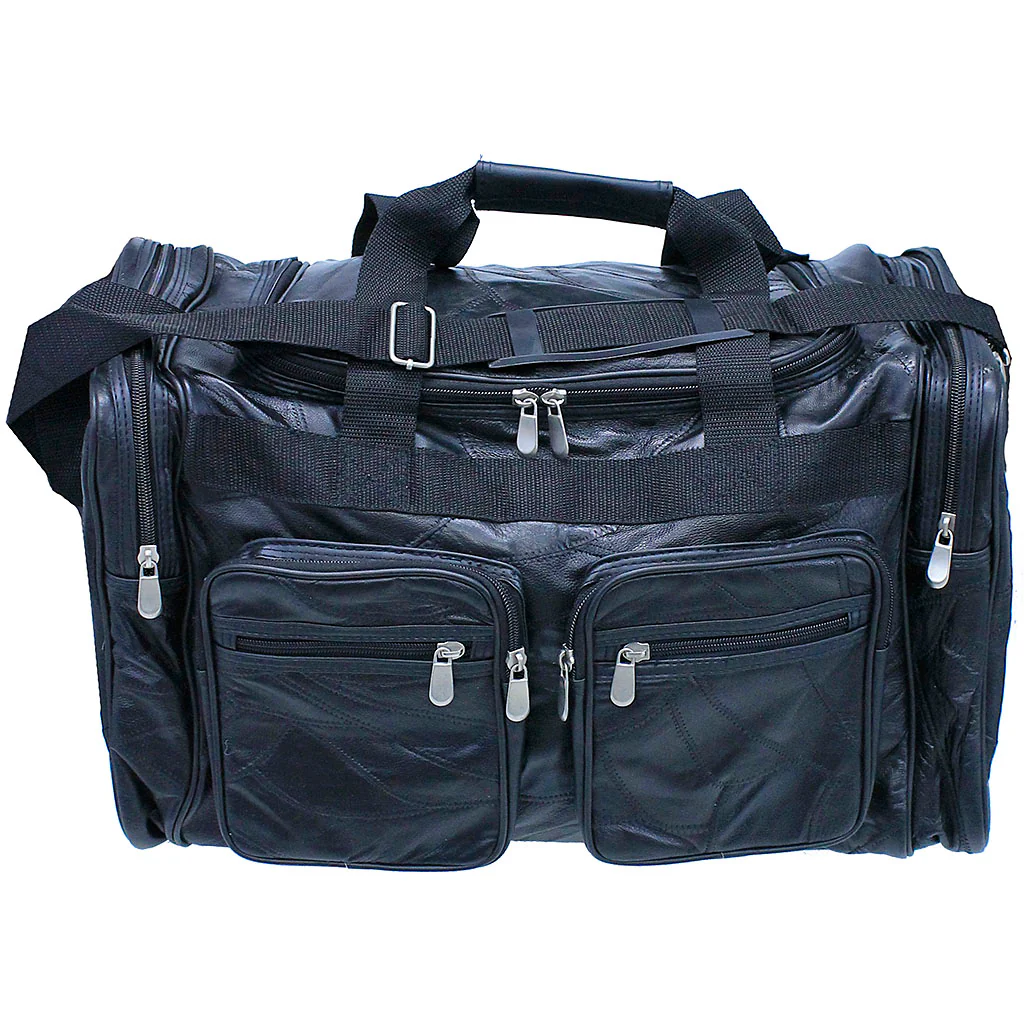 Extra Large Patch Leather Duffel Bag #P1533PK - Image 3