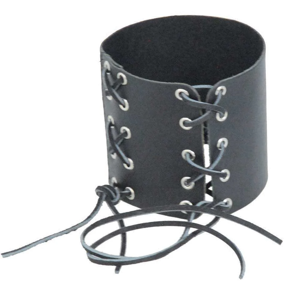 Extra Wide Leather Lace Up Arm Band #AB10080XK - Image 2