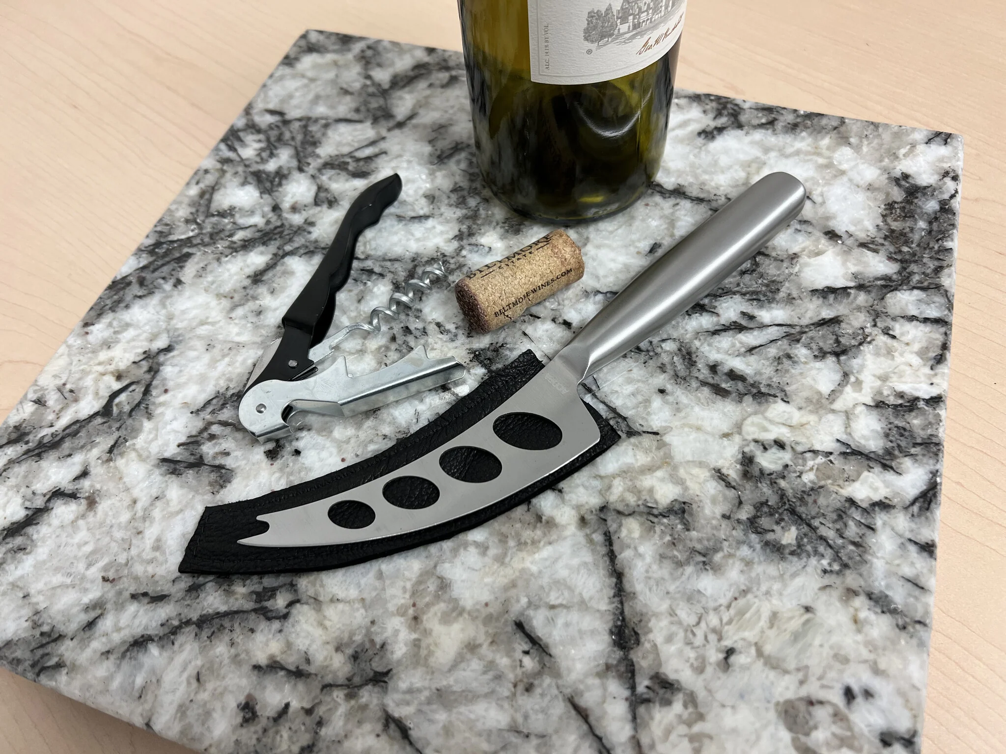 Genuine Stone Charcuterie Board w/knife, opener, sheath  #A202301 - Image 2