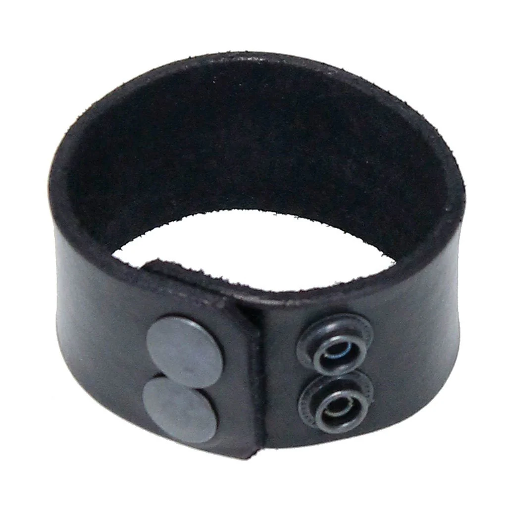 Handmade Black Heavy Leather Wristband #WB1979K - Image 6