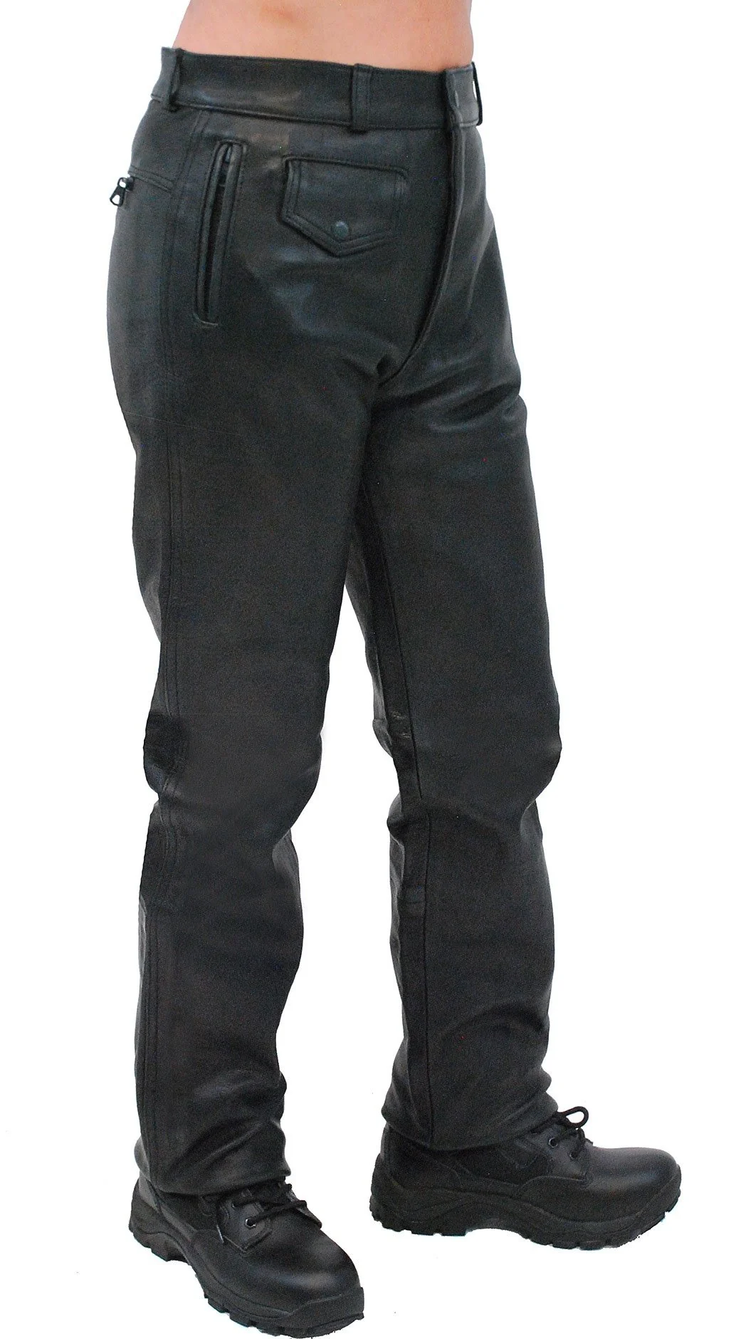 Heavy Women's Genuine Buffalo Leather Motorcycle Pants #LP375K (4-6)