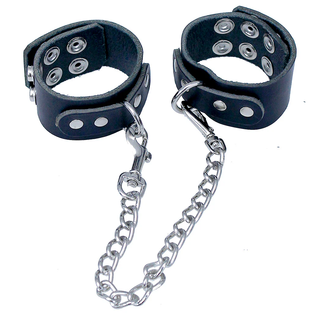 Heavy Duty Leather Wristlet Set w/12" Chain #D503WC - Image 2