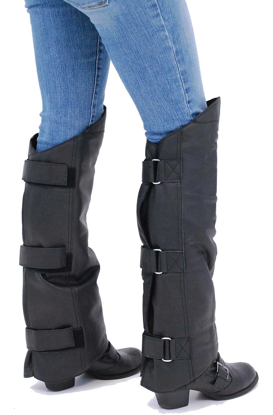 Heavy Leather Shin Chaps / Half Chaps #A199K - Image 2