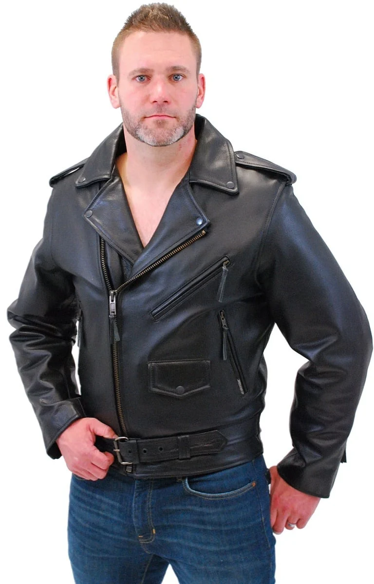 Jamin Antique Classic Leather Motorcycle Jacket #MA110Z ()