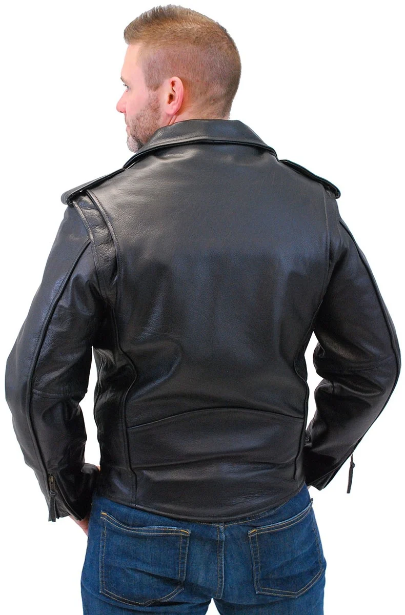 Jamin Antique Classic Leather Motorcycle Jacket #MA110Z () - Image 2