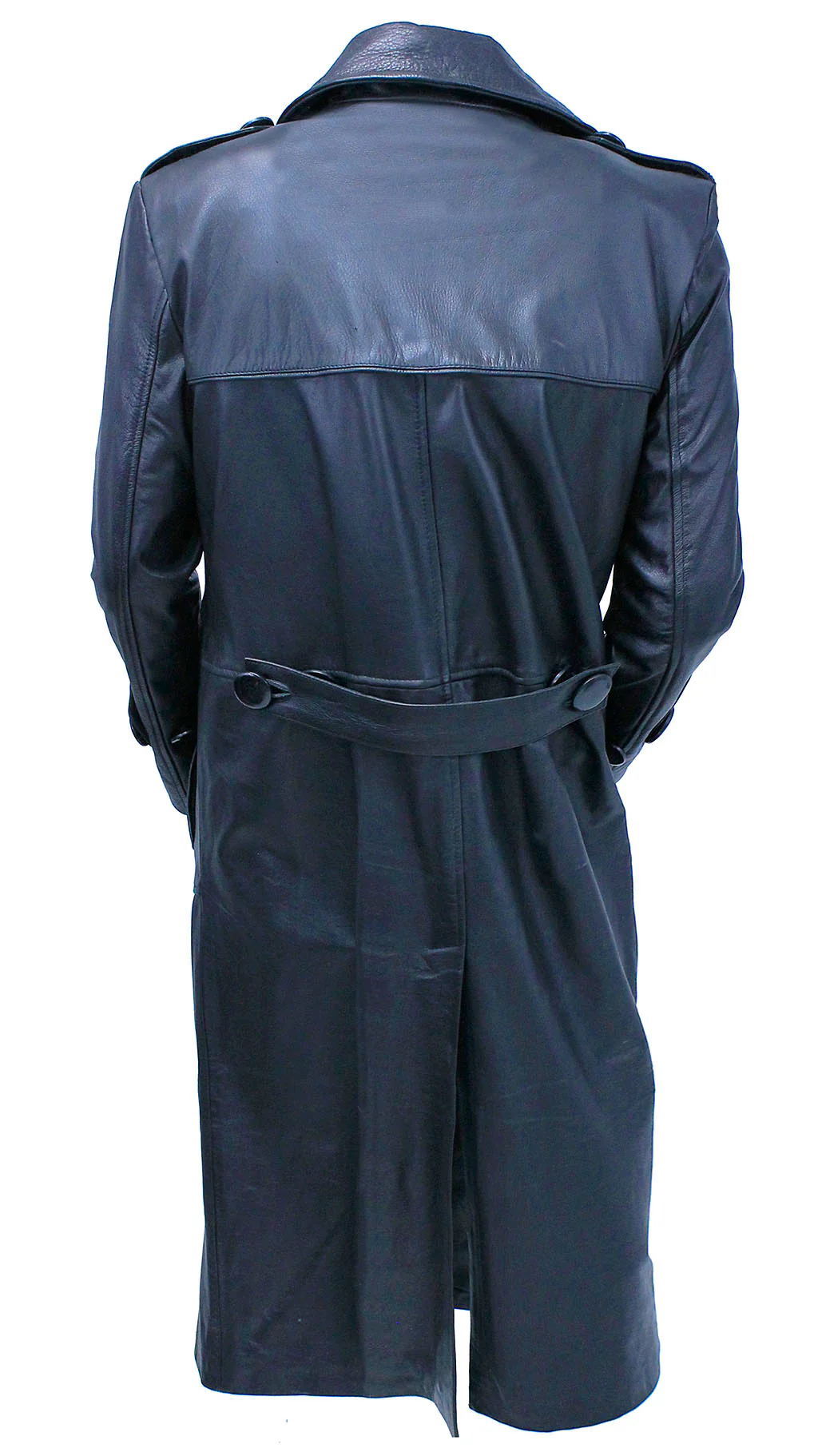 Jamin Leather Trench in Premium Black Cow #M2202K - Image 2