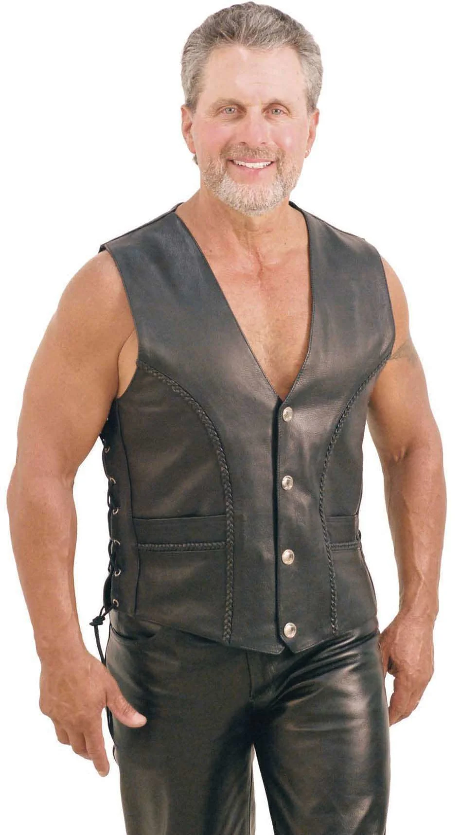 Premium Ultra Premium Leather Vest #VM319LB ()