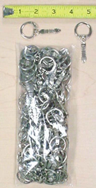 200 pcs Nickel Silver Jewelry Key Chain with Ring #ZKEY7714S - Image 2