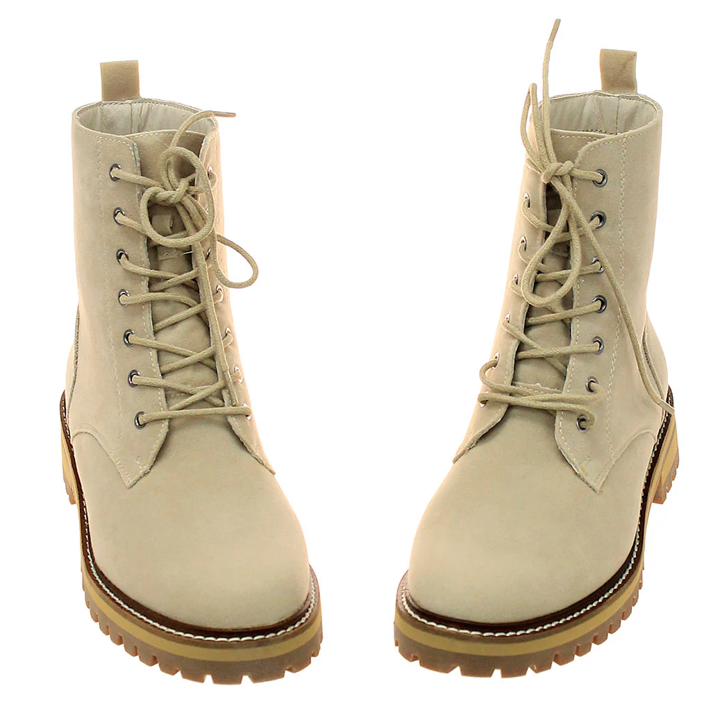 Lace-Up Women's Sand Suede Logger Boots#BLC01T-GLORIA-S - Image 2