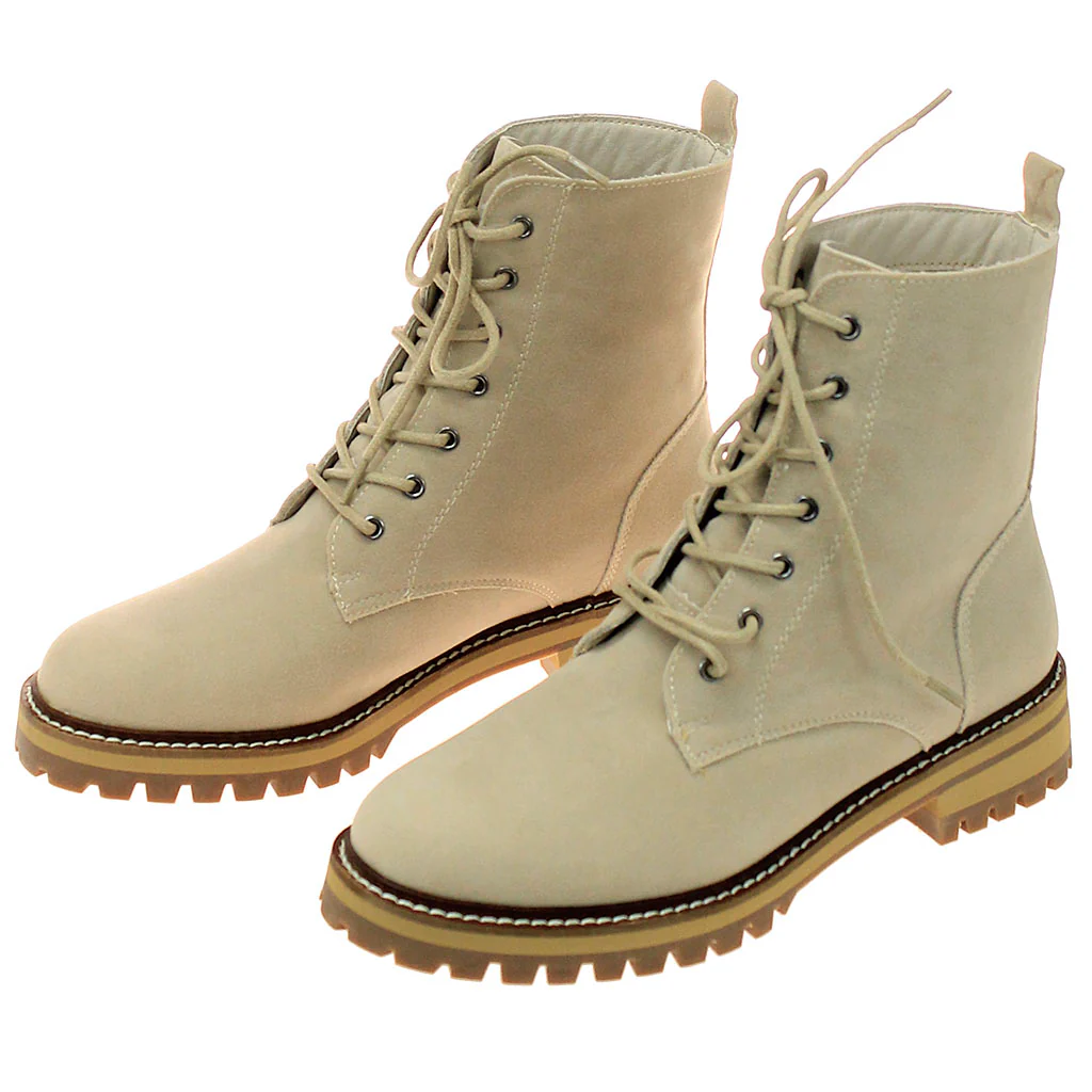 Lace-Up Women's Sand Suede Logger Boots#BLC01T-GLORIA-S - Image 5