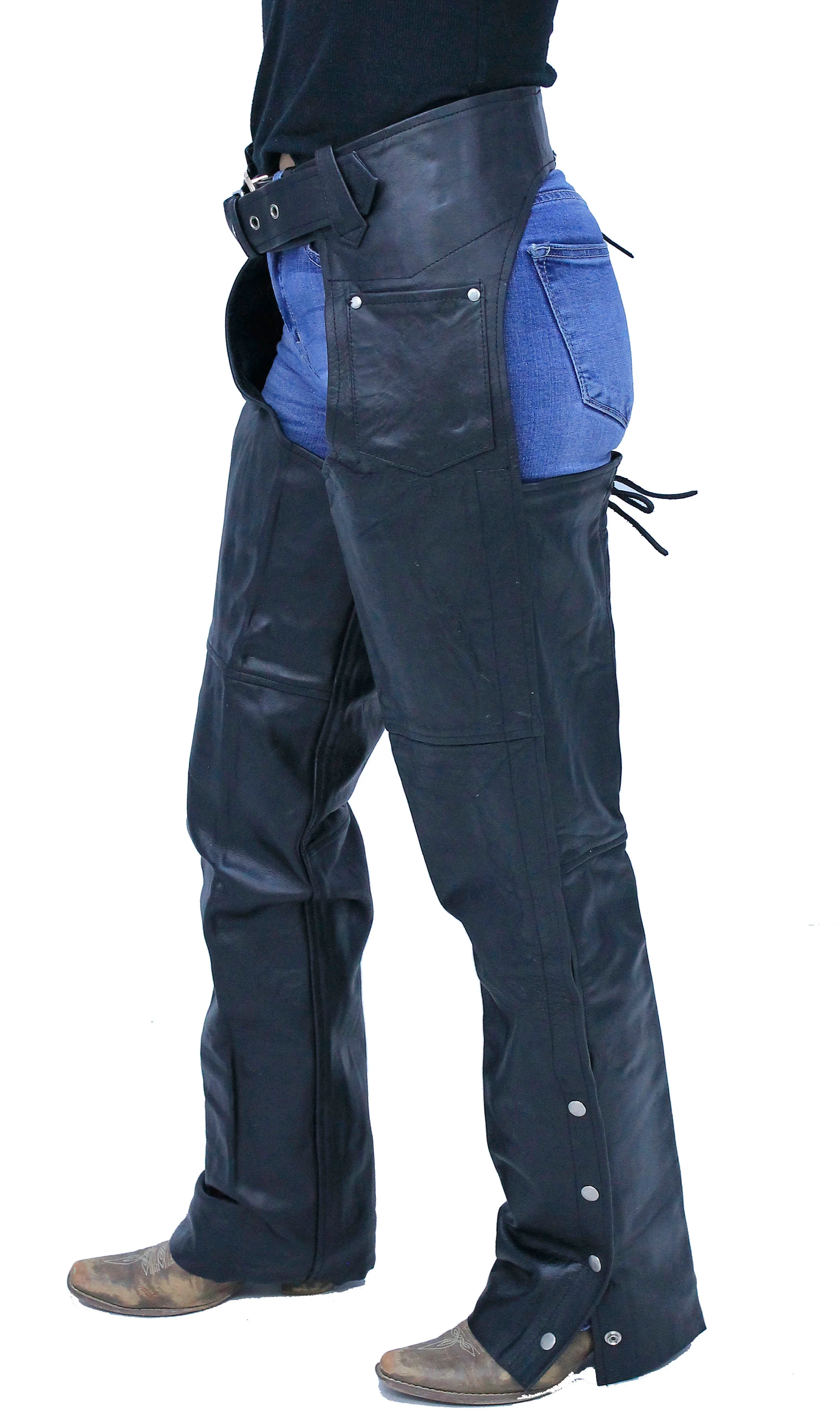 Leather Chaps w/Adjustable Lace Thigh #C1115L - Image 2