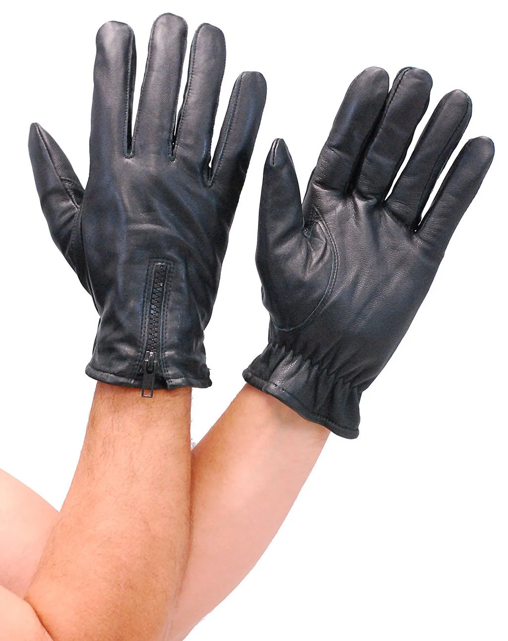 Leather Driving Gloves with Zipper Back #G743ASZ
