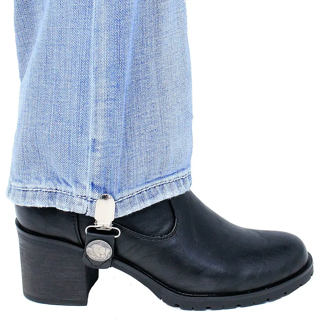 Leather Pants Stirrups w/Buffalo Nickels #APB100BUF - Image 2