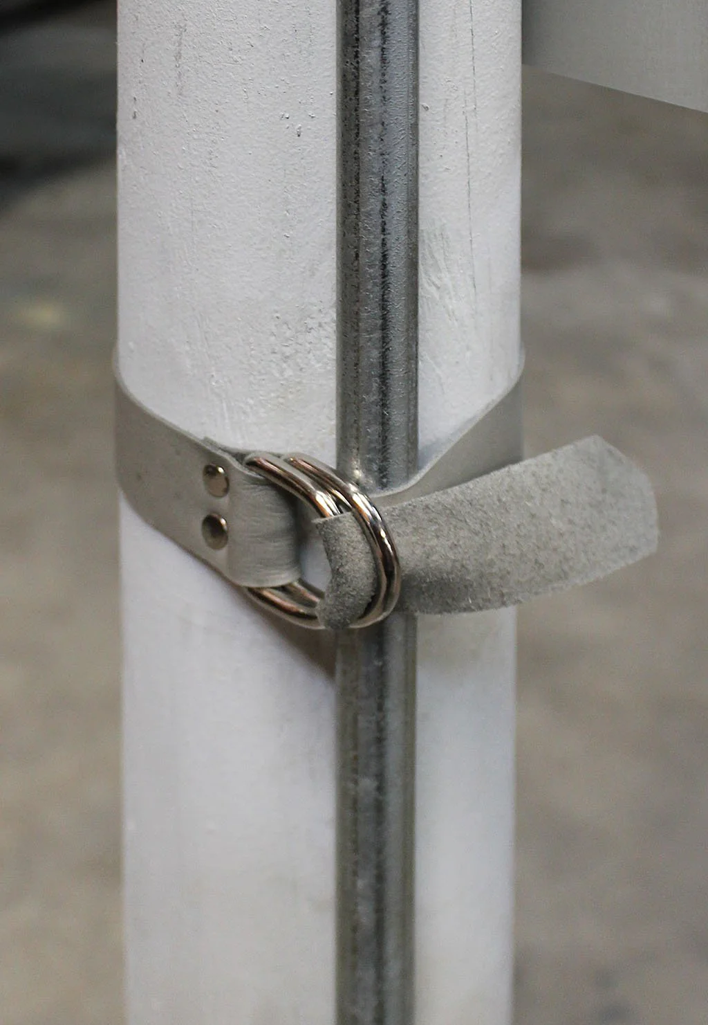 Leather Tie Downs w/Double D-Rings Gray #ATD2403DDG - Image 6