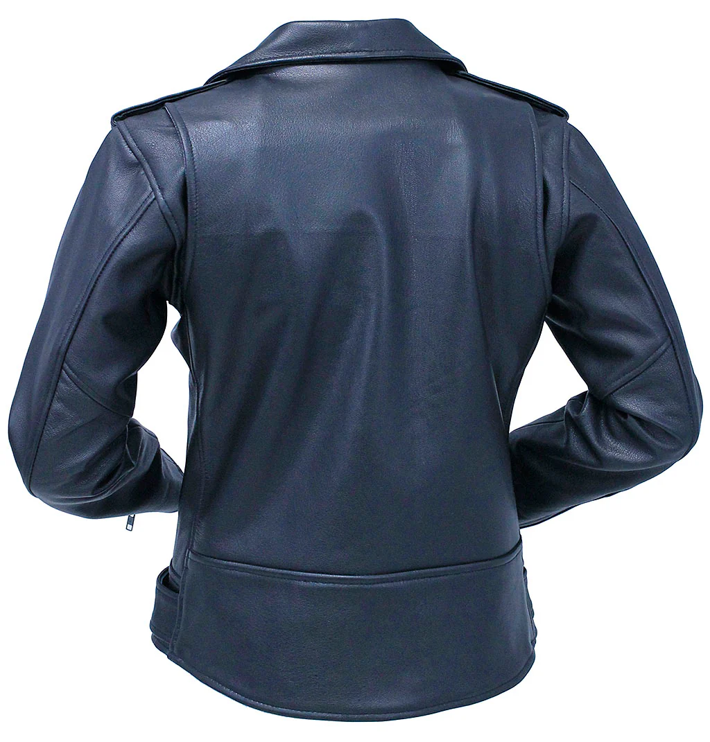 Soft Leather Women's Motorcycle Jacket Dark Hardware #L6160GK - Image 2