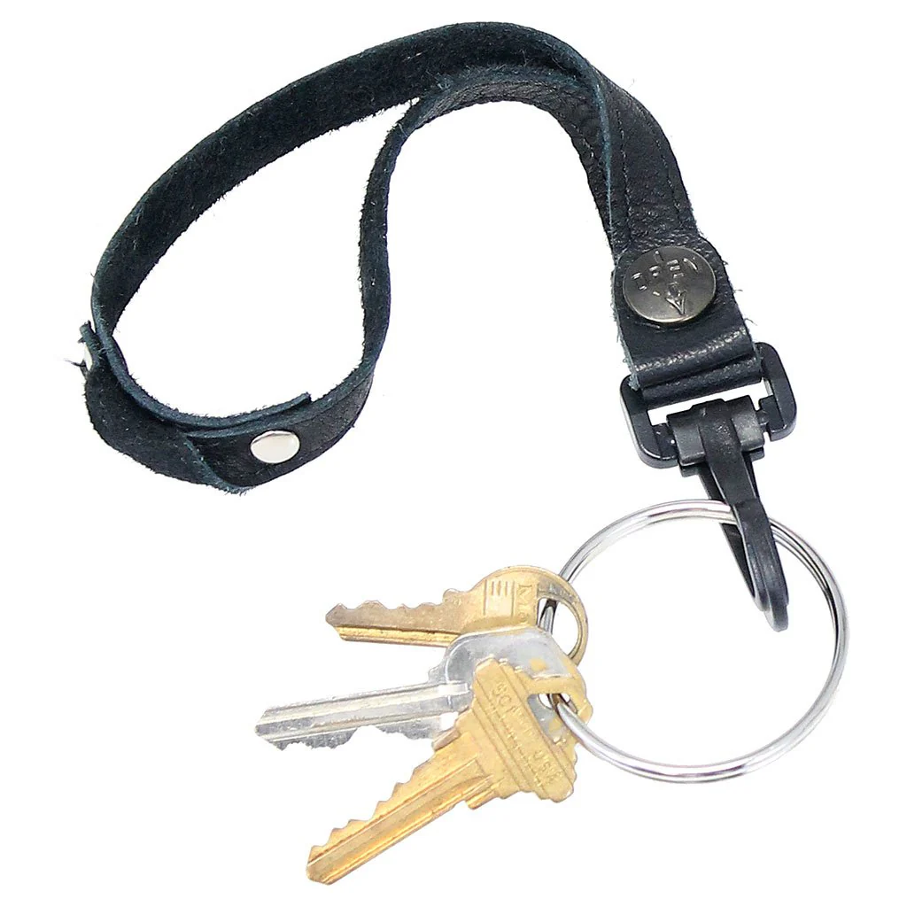 Leather Wrist Strap 2" Key Ring & Snap #KC22070XK ()