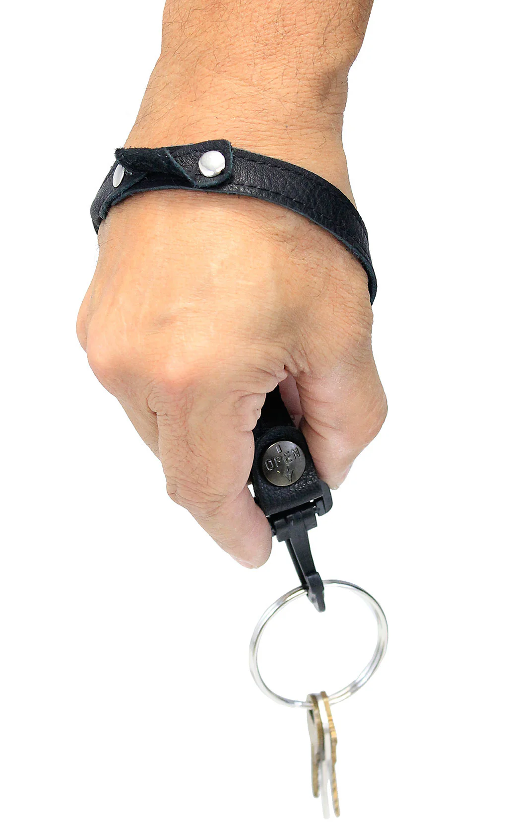 Leather Wrist Strap 2" Key Ring & Snap #KC22070XK () - Image 2