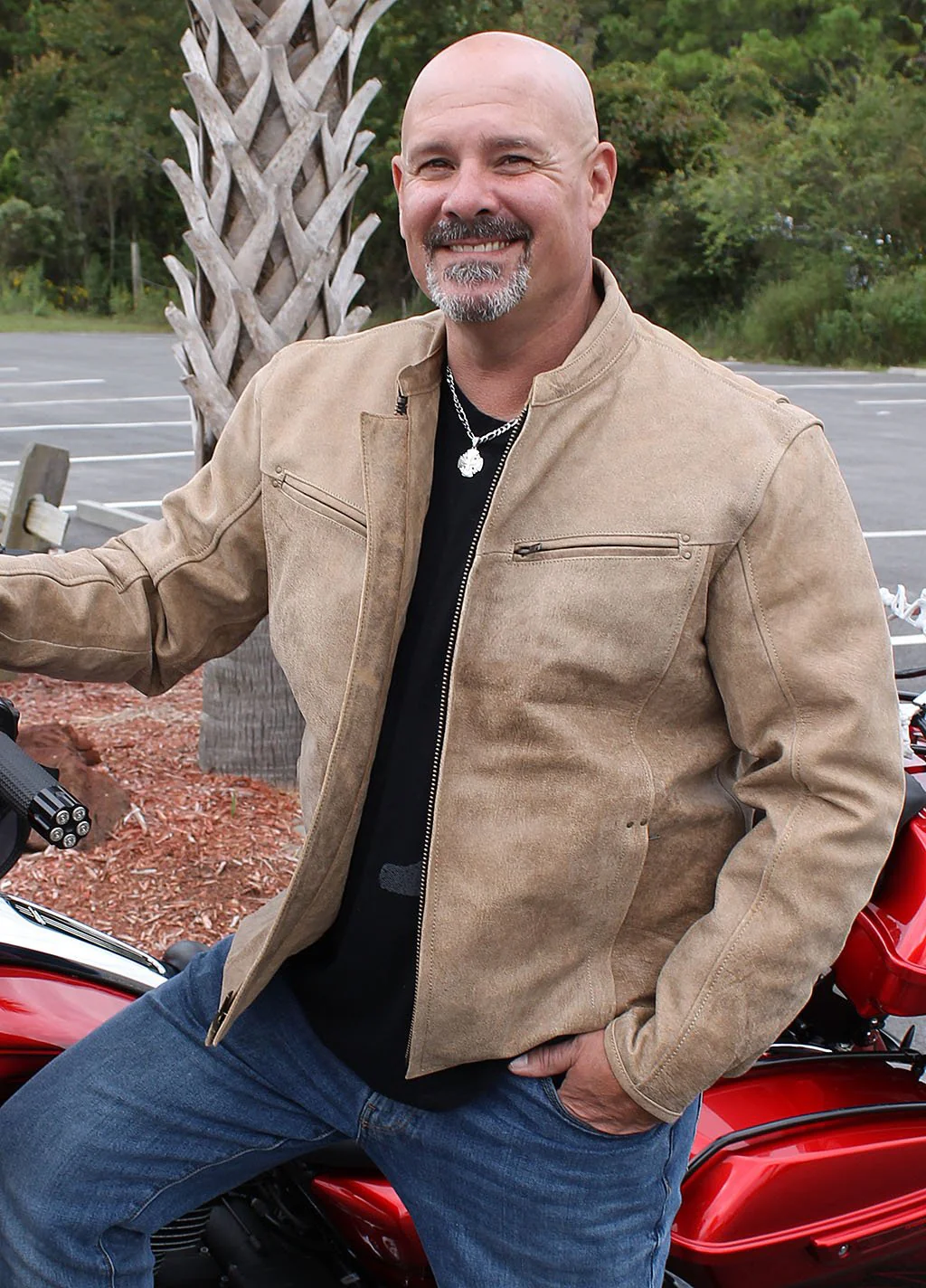 Light Brown Vented Scooter Jacket w/Dual Concealed Pockets #M6045ZGN (M,3X,4X)