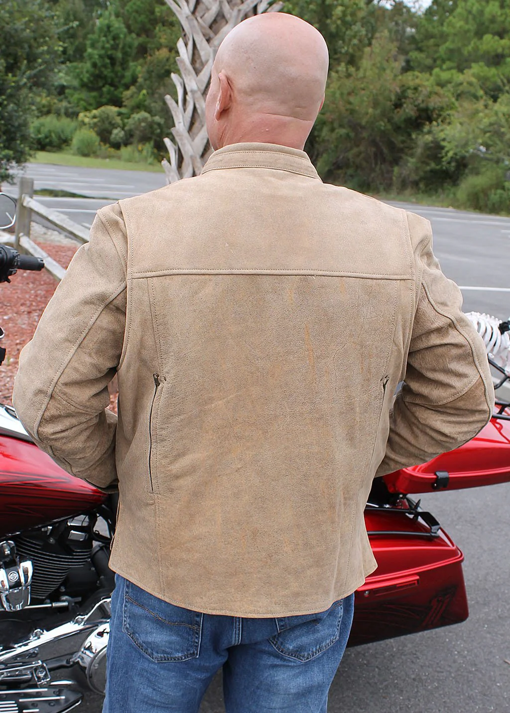 Light Brown Vented Scooter Jacket w/Dual Concealed Pockets #M6045ZGN (M,3X,4X) - Image 2
