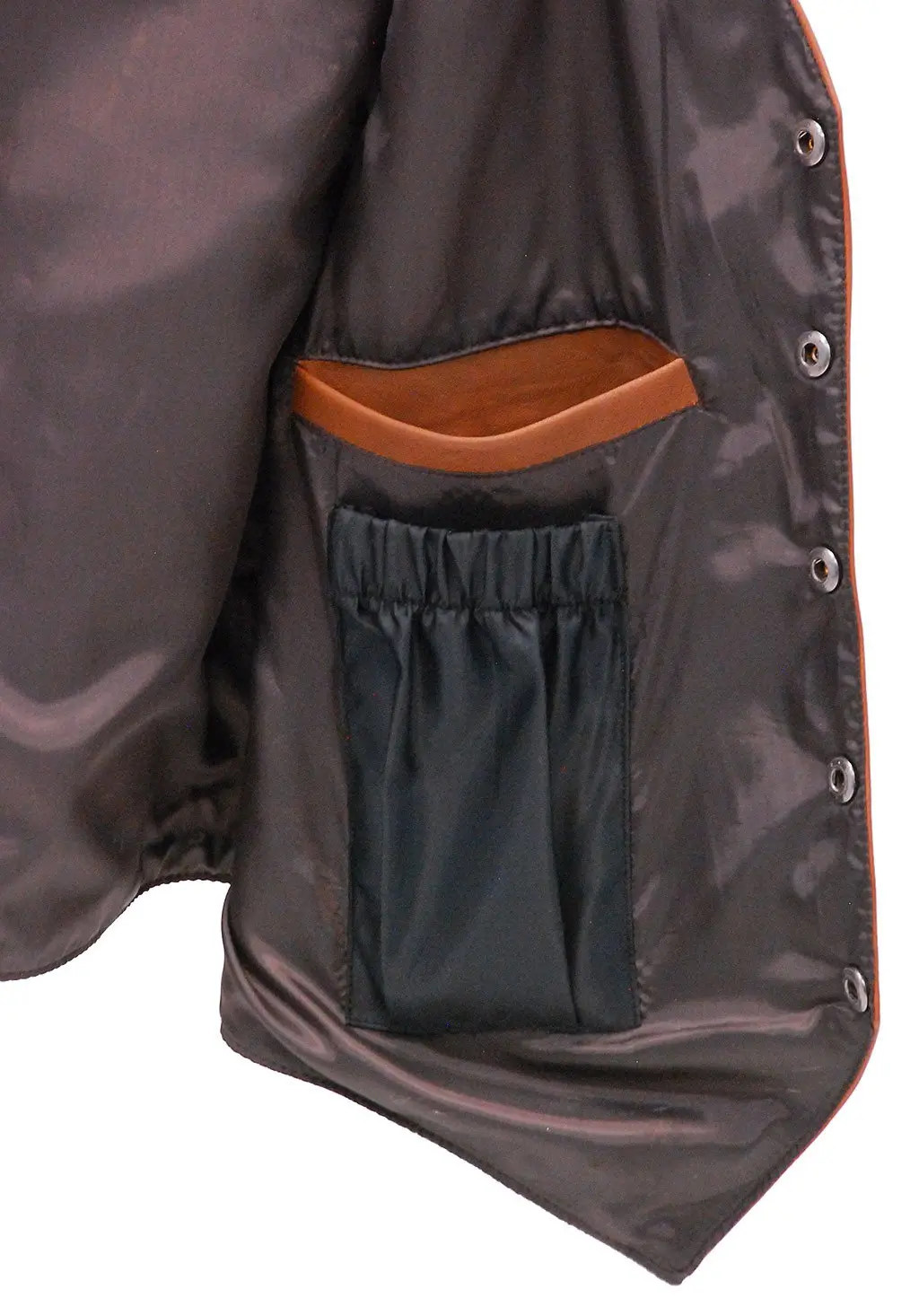 Light Brown Vintage Waxy Lambskin Leather Vest #VM5081WN () - Image 3