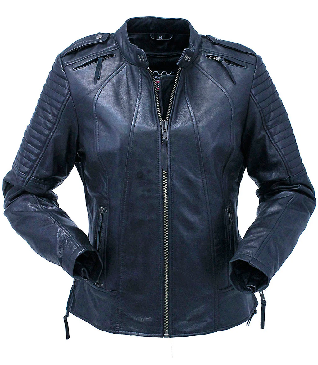 Lightweight Women's Lambskin Scooter Motorcycle Jacket #L104VZGK