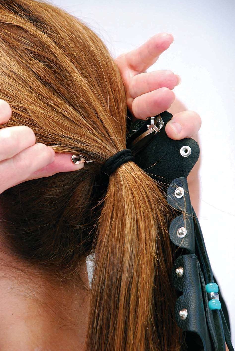 8" Long Turquoise Beaded Hair Tube #AHW654FBT - Image 2