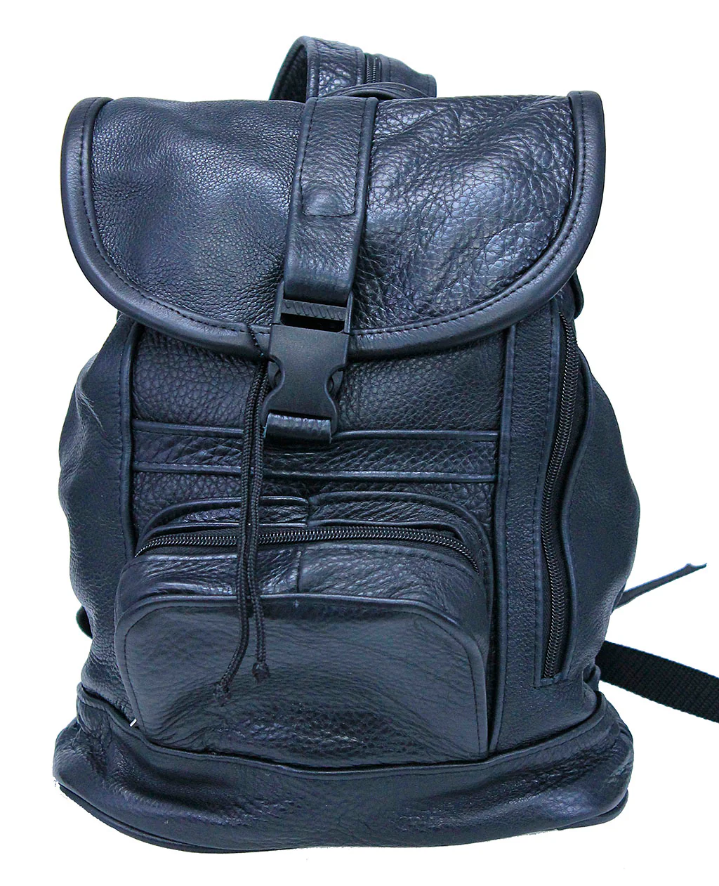 Medium Black Leather Backpack Handbag #BP556K
