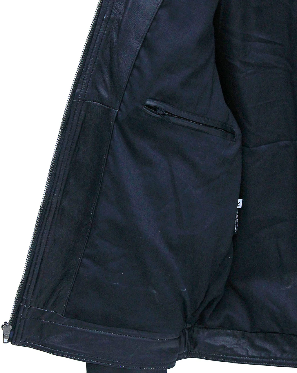 Men's Black Lightweight Leather Motorcycle Jacket #M69240K - Image 4