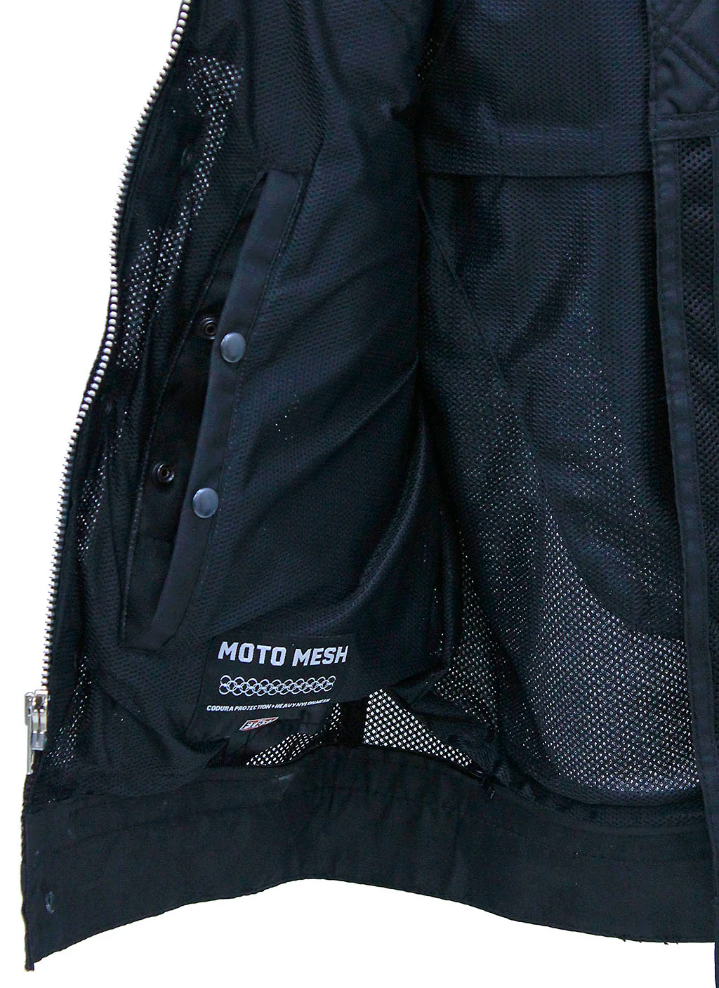 Black Men's Moto Mesh Quilted Club Vest #VMC6930QVK - Image 7