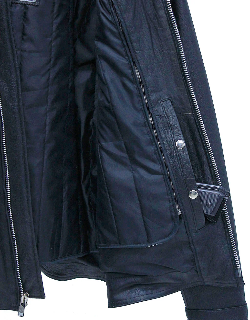 Men's Classic Black Leather Rebel Jacket #M6926GZK - Image 5