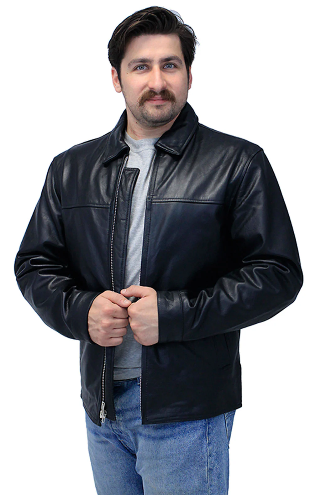 Men's Classic Black Leather Rebel Jacket #M6926GZK - Image 6