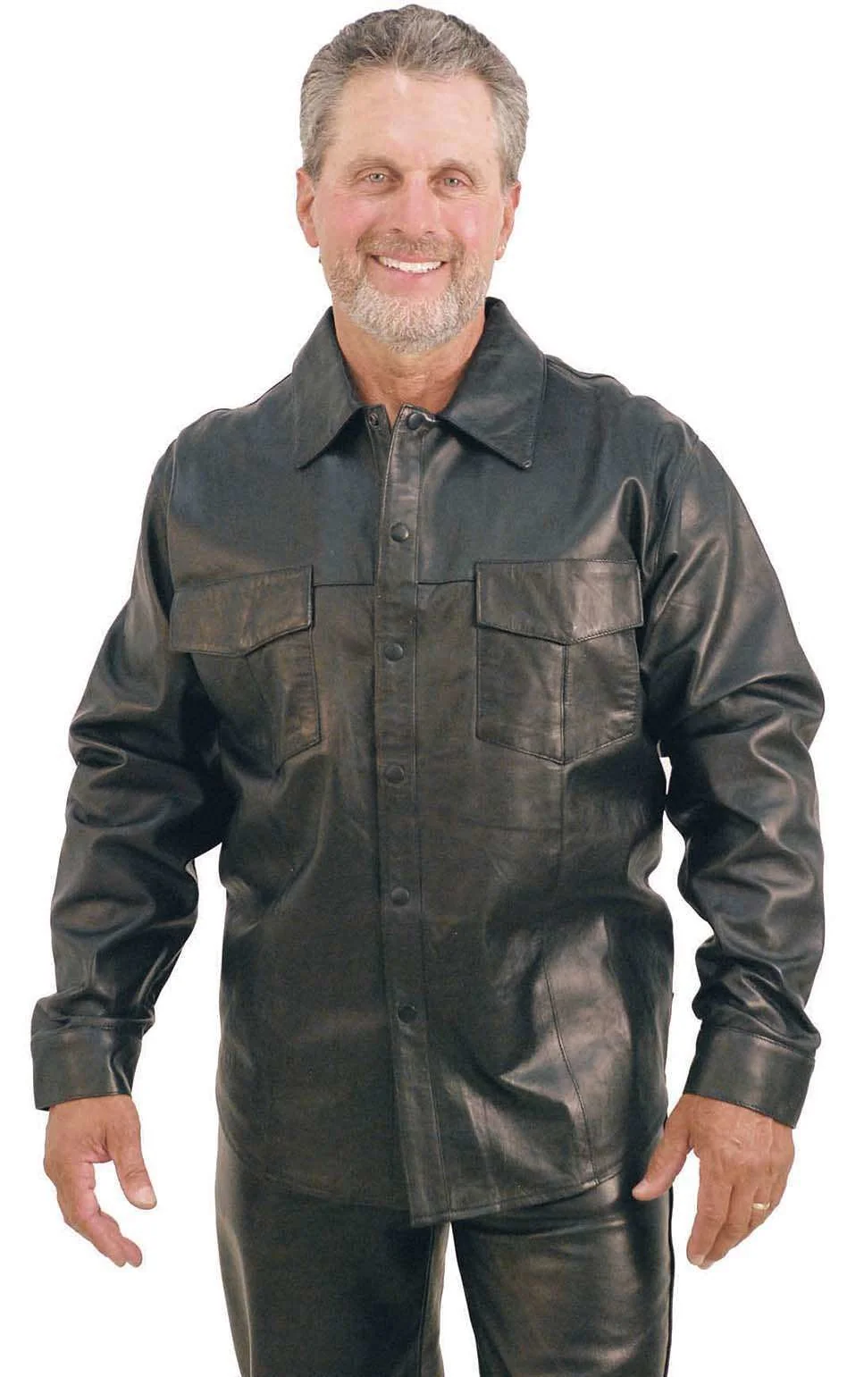 Men's Lambskin Leather Shirt #MS641L - Image 5