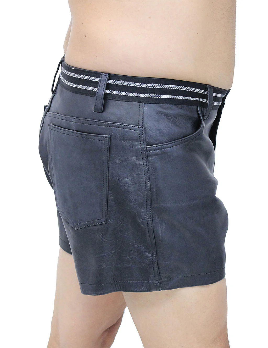 Men's Reflector Trim Ultra Premium Leather Shorts #SHM1074RK - Image 4