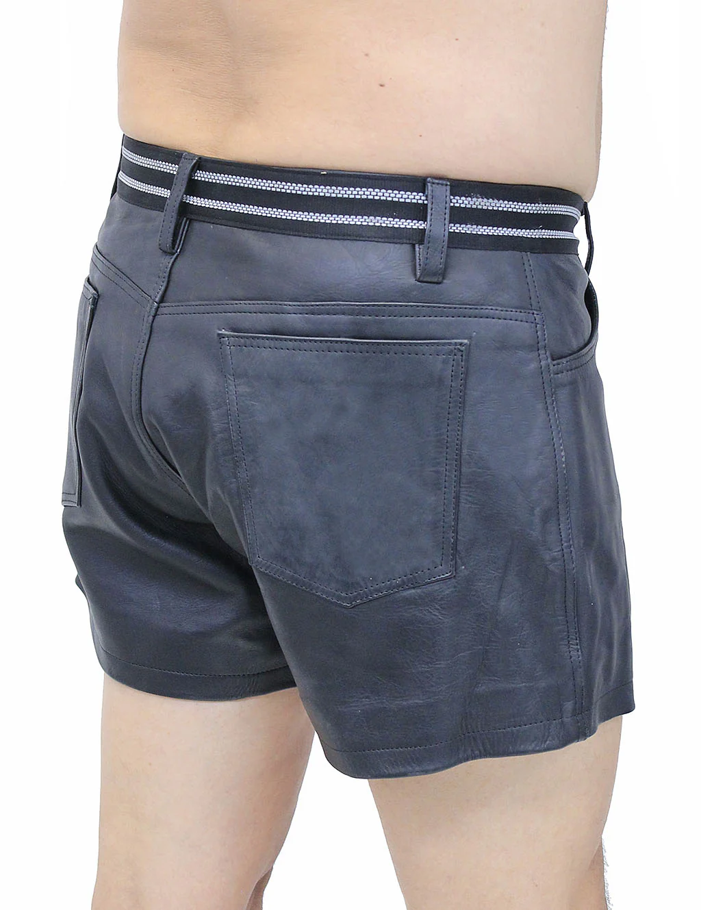 Men's Reflector Trim Ultra Premium Leather Shorts #SHM1074RK - Image 5