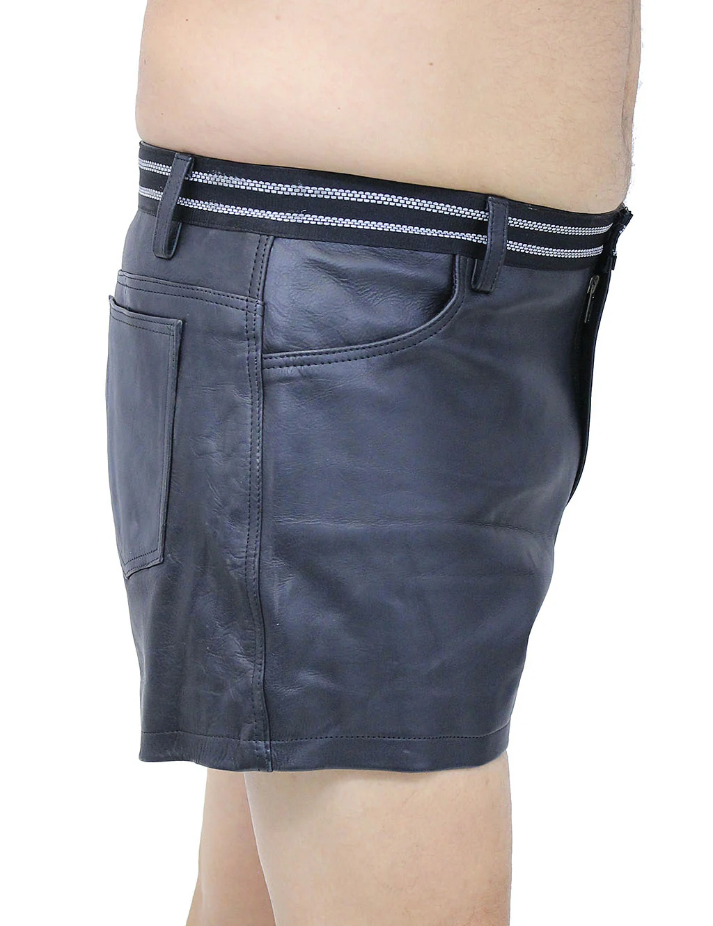 Men's Reflector Trim Ultra Premium Leather Shorts #SHM1074RK - Image 6