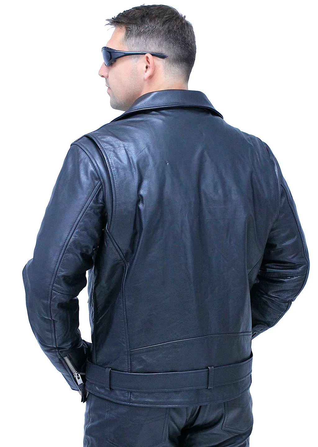 Men's Ultra Premium Leather Concealed Pockets Motorcycle Jacket #M208GZK - Image 2