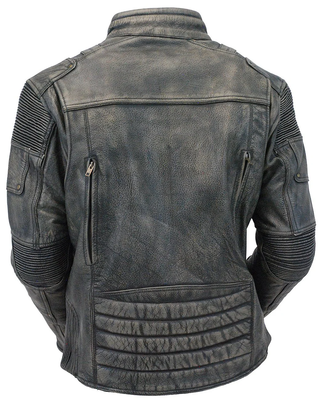 Men's Vintage Gray Vented Racer Jacket w/Concealed Pockets #MA6633VZGY () - Image 2