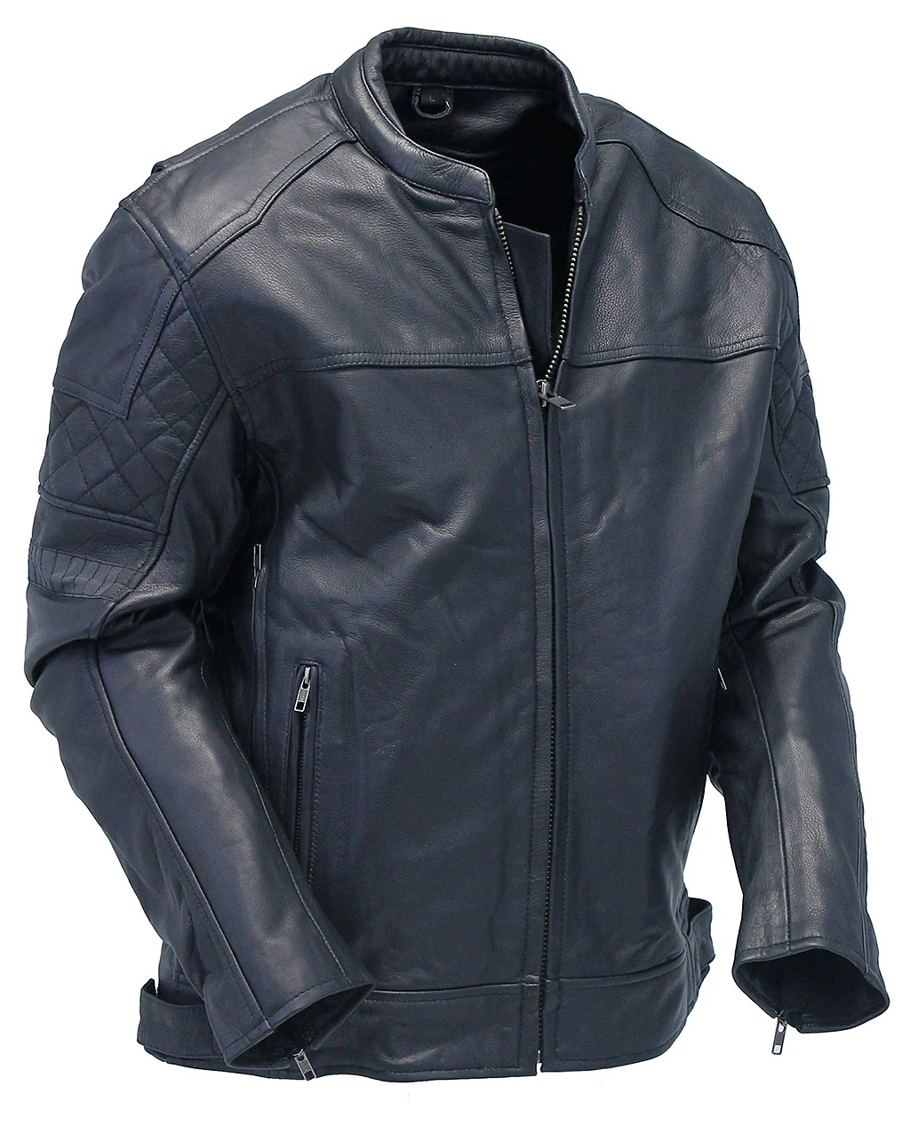 Men's Vented Concealed Pocket Ultra Premium Leather Jacket w/Quilt #M6922VZNK - Image 3