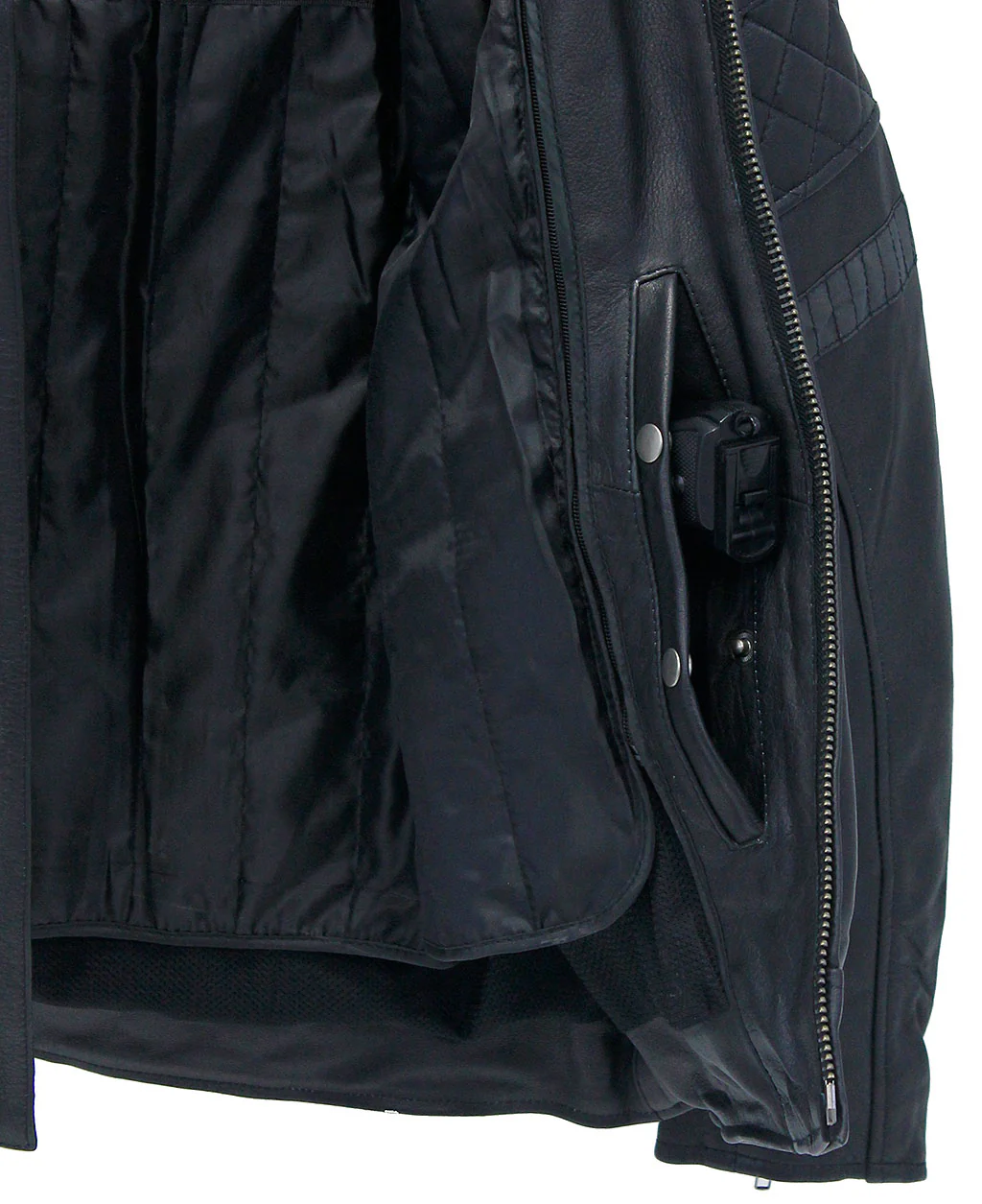Men's Vented Concealed Pocket Ultra Premium Leather Jacket w/Quilt #M6922VZNK - Image 8