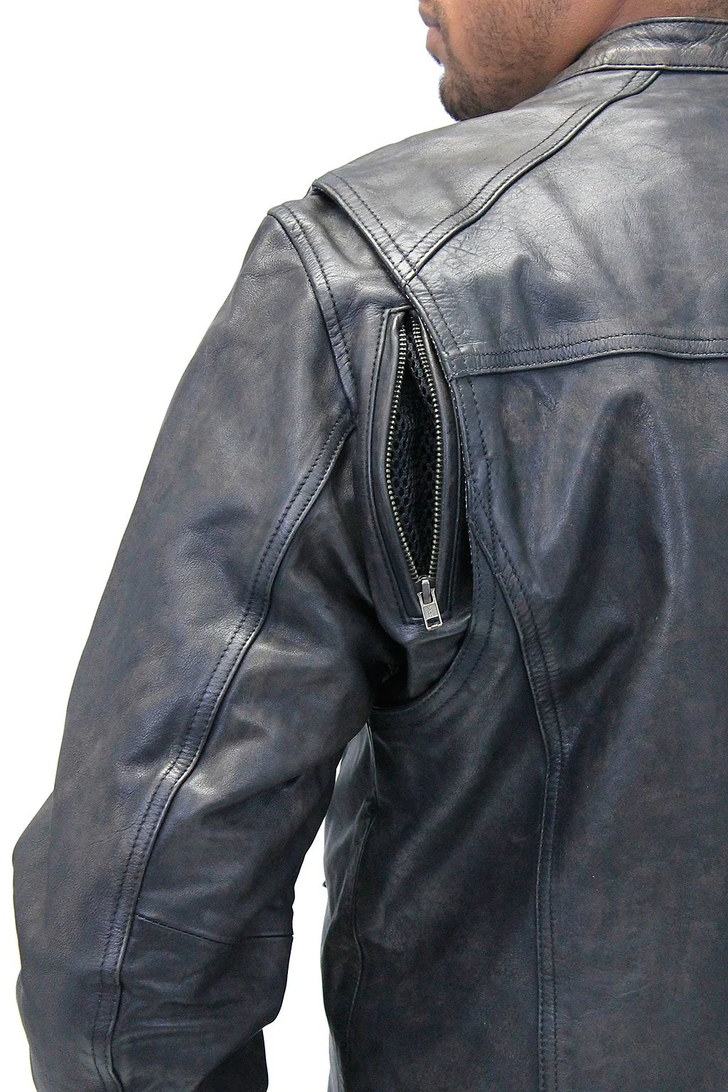 Men's Vintage Black Scooter Jacket w/Concealed Pockets #MA2530ZVV - Image 4
