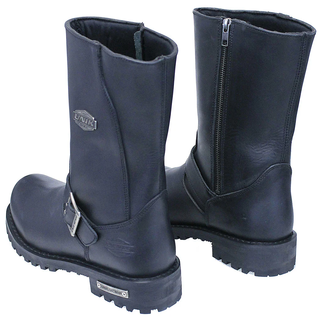 Men's Zipper Engineer Leather Boots #BM10001ZDK - Image 2