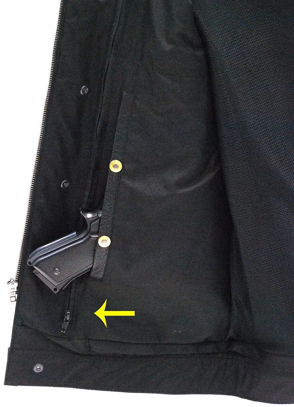 Soft Ultra Premium Leather Snap & Zip Club Vest w/1 Piece Back #VM689NOC - Image 4
