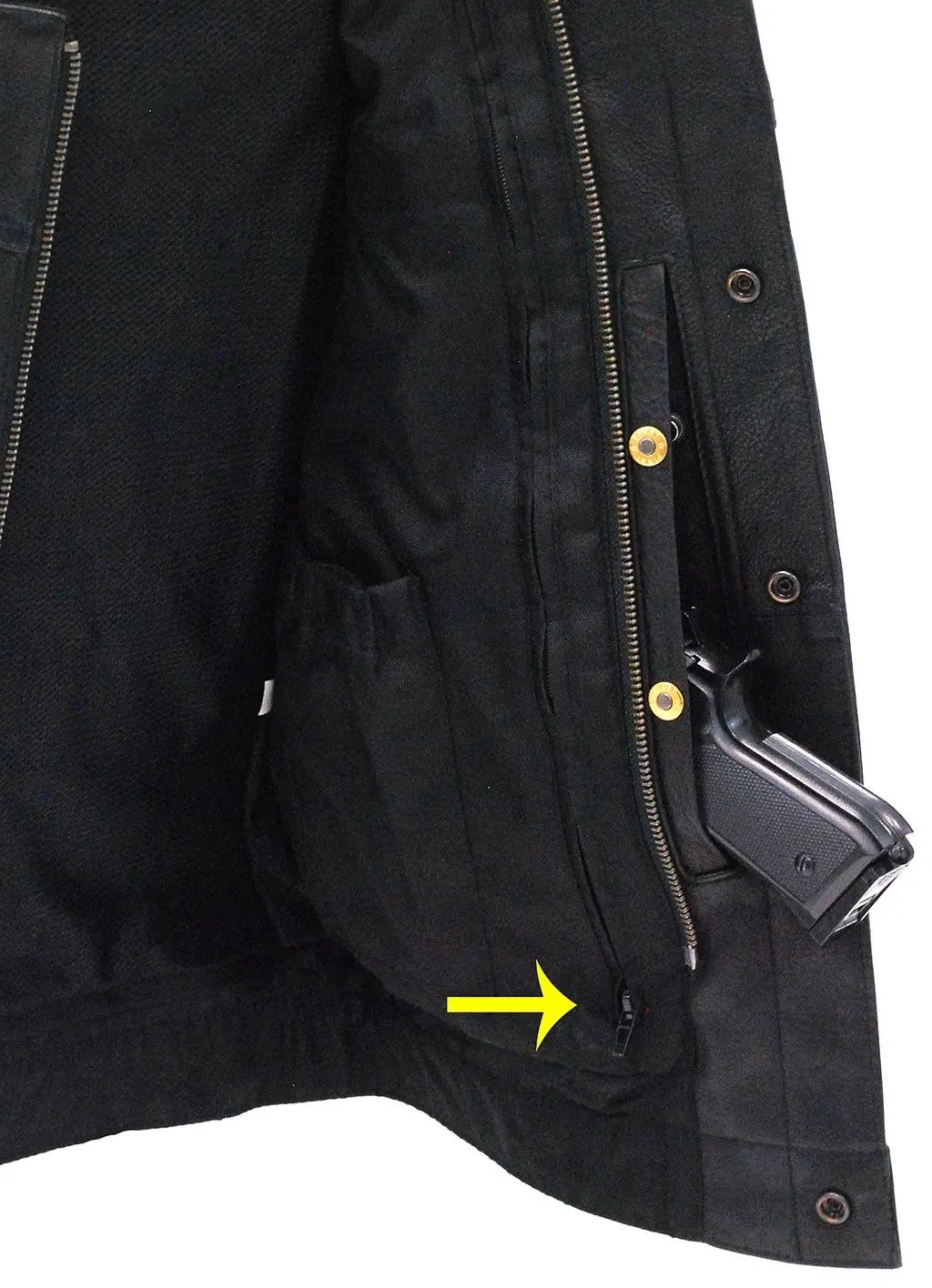 Soft Ultra Premium Leather Snap & Zip Club Vest w/1 Piece Back #VM689NOC - Image 5