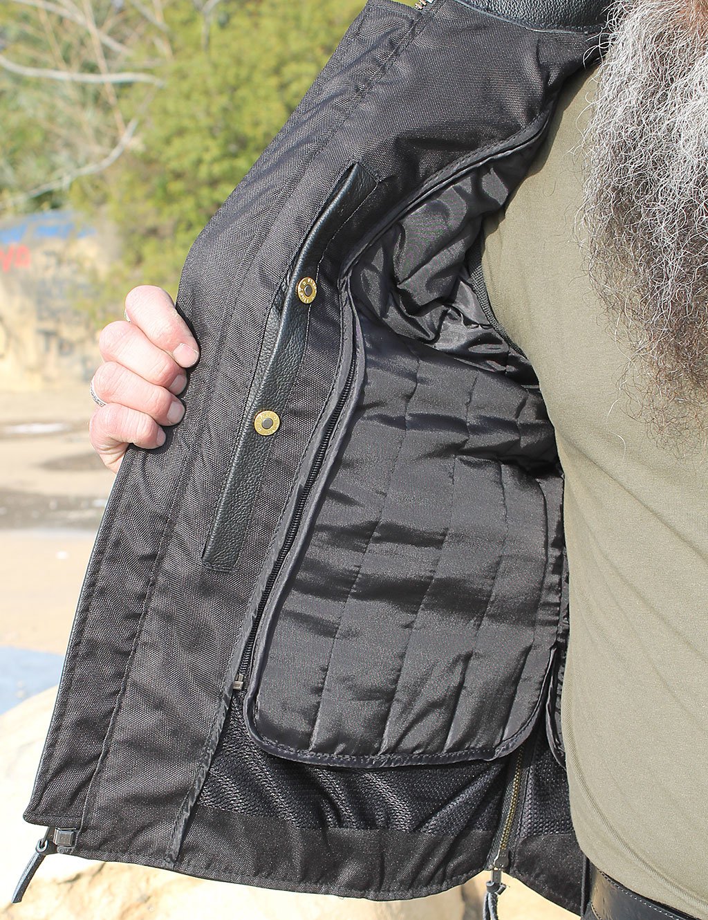 Ultra Premium Leather Reflective Skull Jacket w/Concealed Pocket #M15000GZSK - Image 5