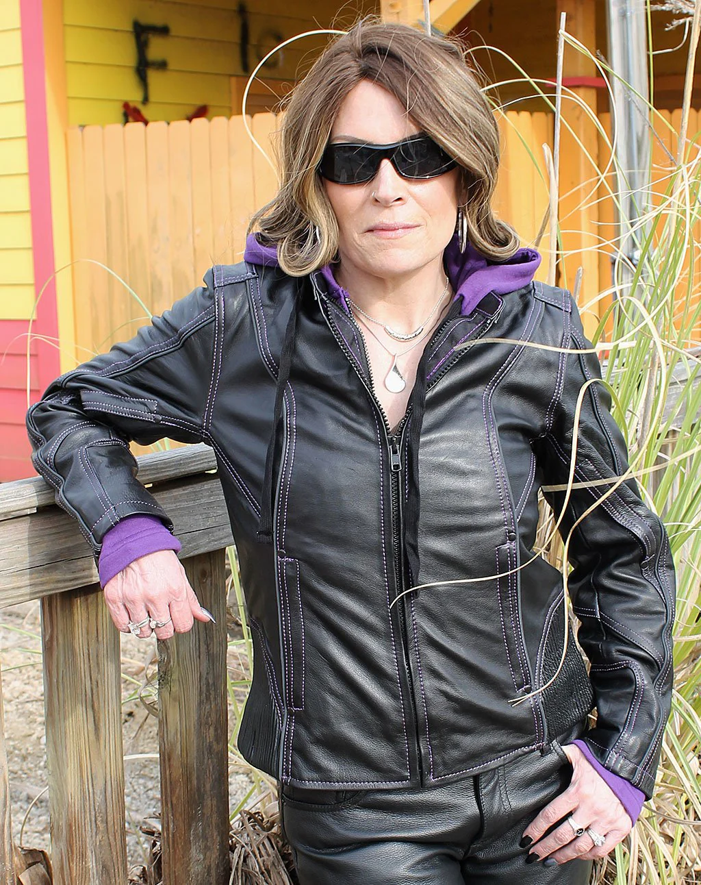 Ultra Premium Purple Stitch Jacket w/Removable Hoodie #L695317HVP - Image 3